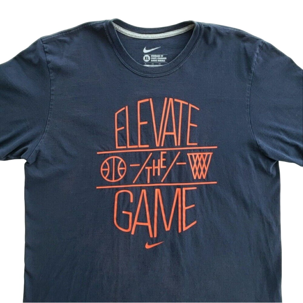 Nike Tshirt Men XL Navy Blue Athletic Tee Casual Athleisure Basketball Logo Gym